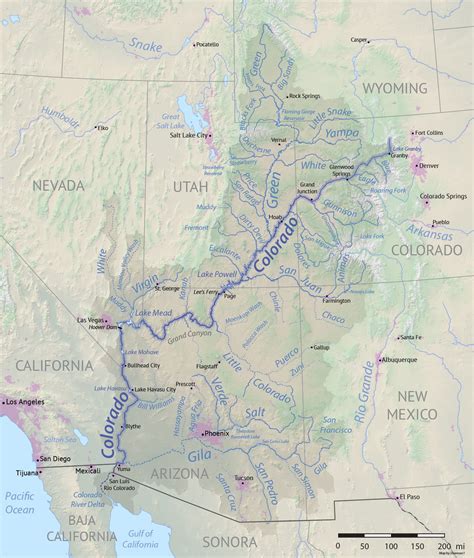 Map Of Rivers In Colorado